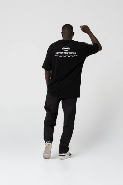 Across The World Oversize Siyah T-Shirt