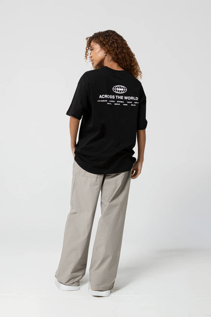 Across The World Oversize Siyah T-Shirt