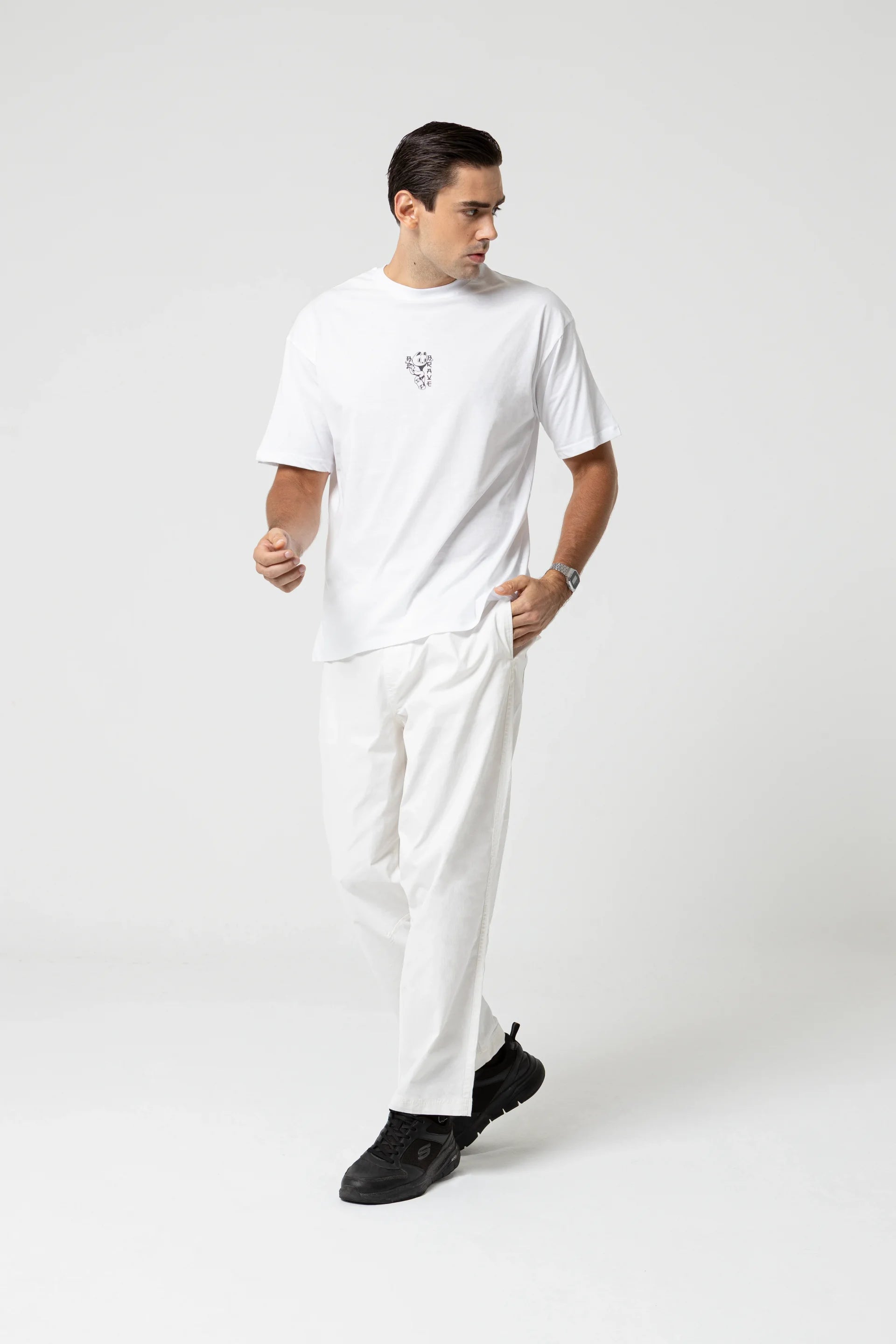 Brave Oversize Beyaz T-Shirt