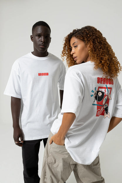 Fish Oversize Beyaz T-Shirt