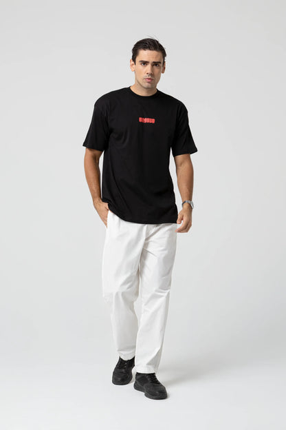 Fish Oversize Siyah T-Shirt
