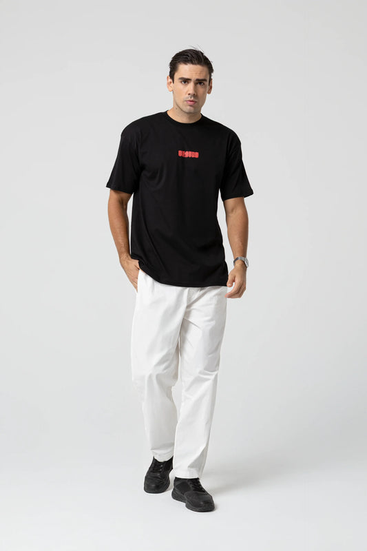Fish Oversize Siyah T-Shirt