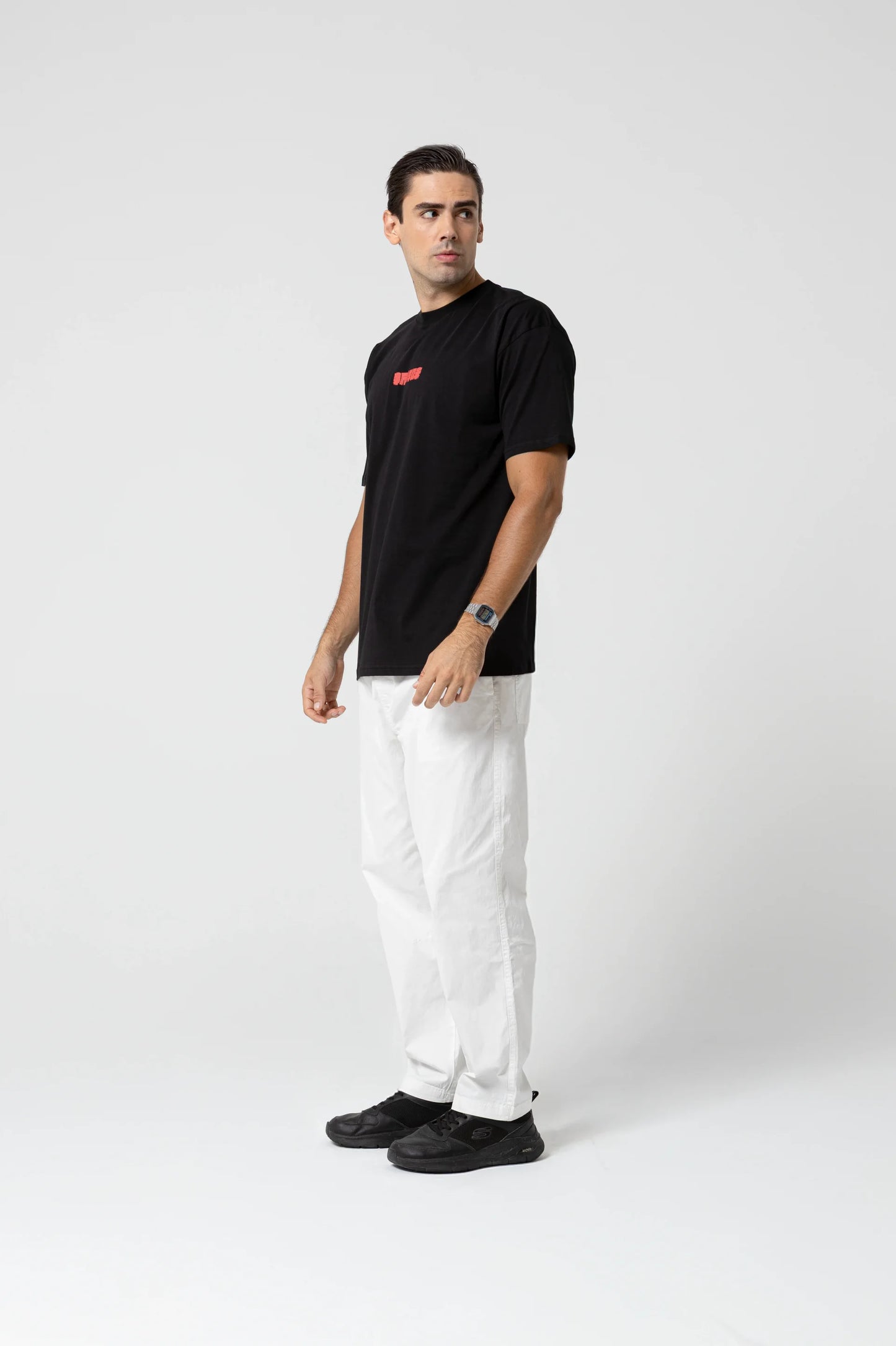 Fish Oversize Siyah T-Shirt