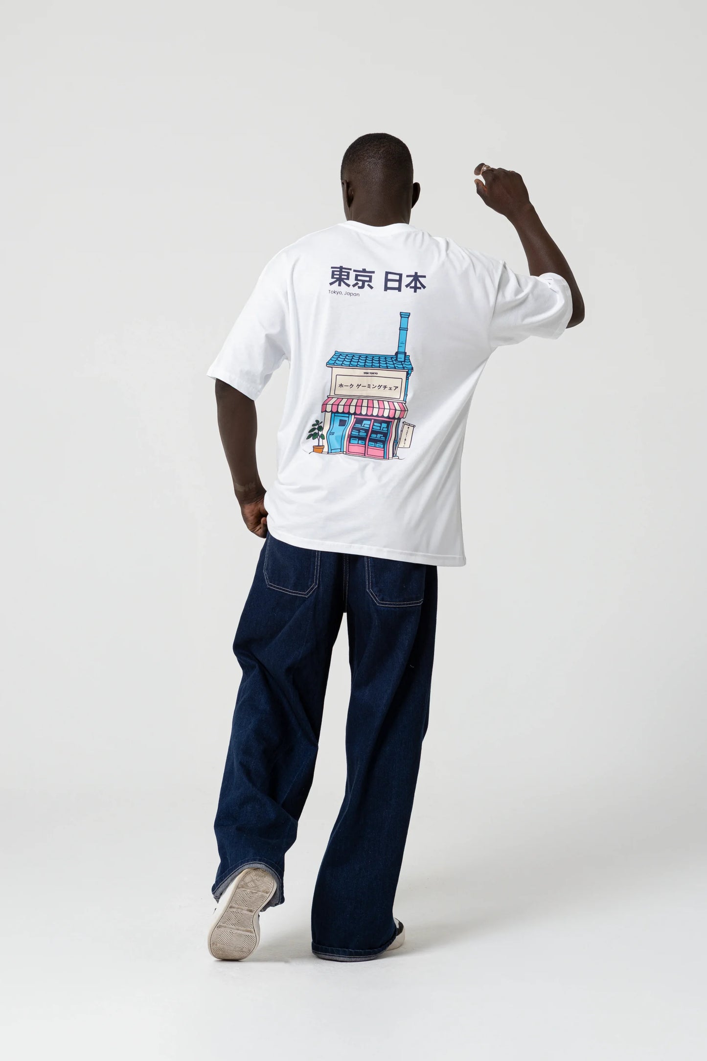 Japan House Oversize Beyaz T-Shirt