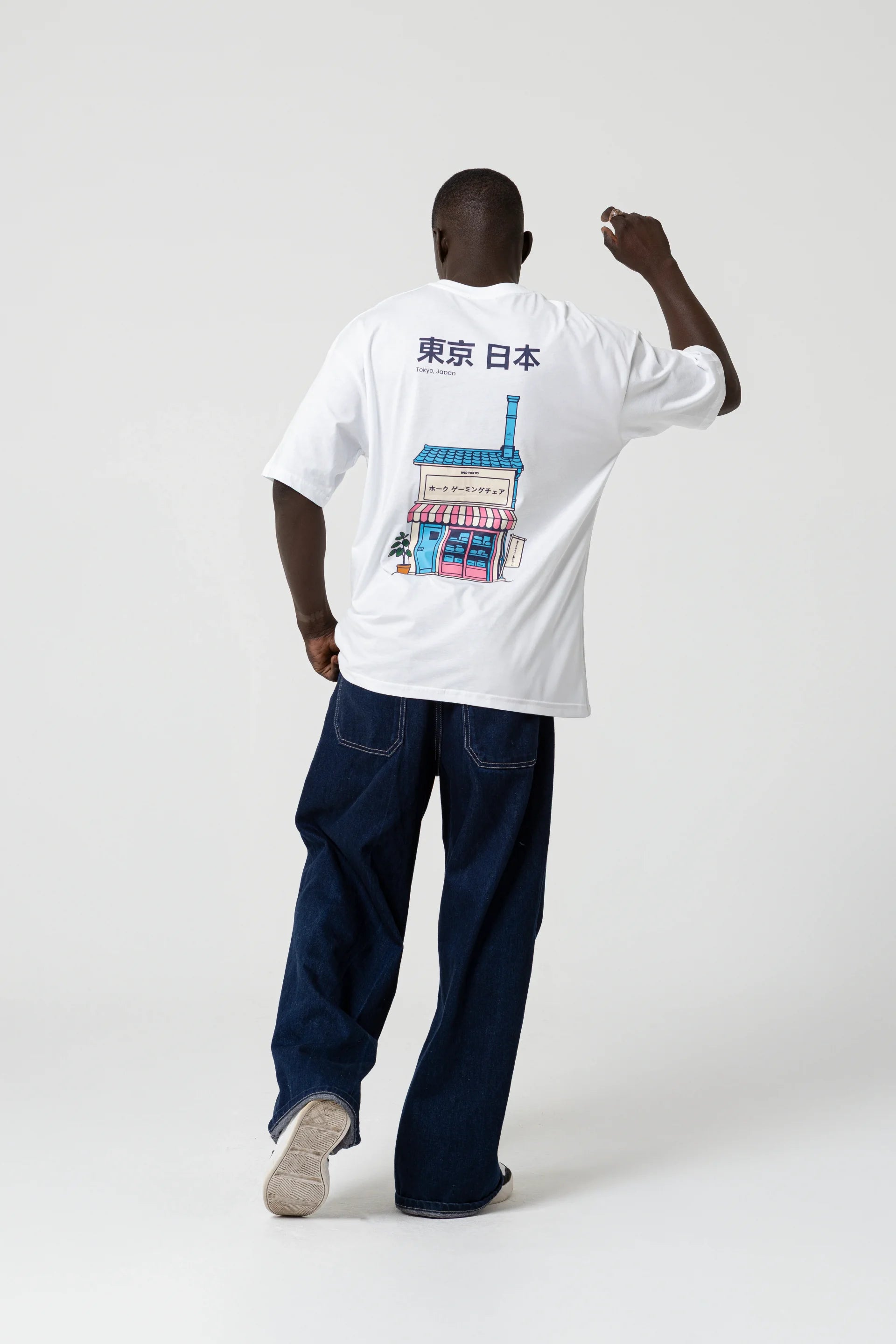 Japan House Oversize Beyaz T-Shirt