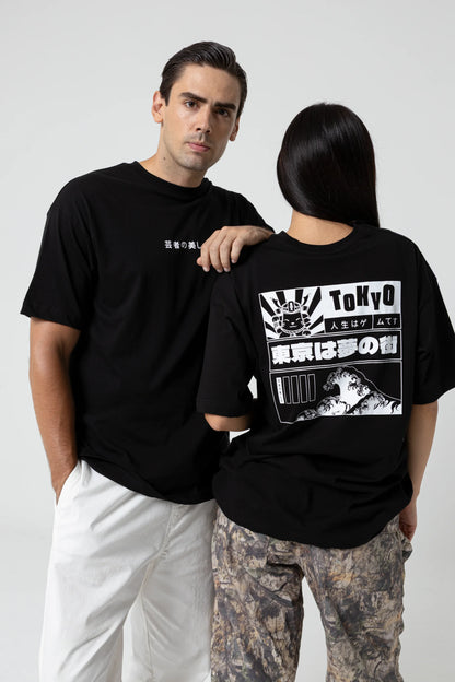 Tokyo Oversize Siyah T-Shirt