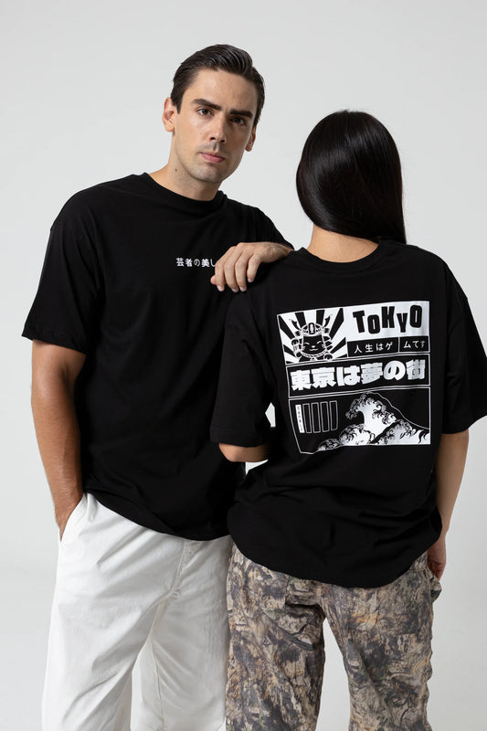 Tokyo Oversize Siyah T-Shirt