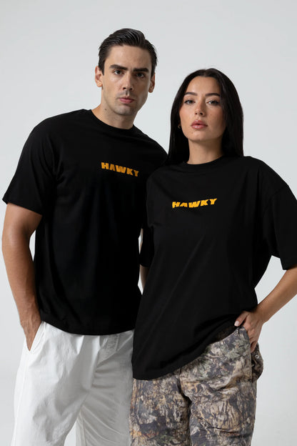 Tropical Oversize Siyah T-Shirt