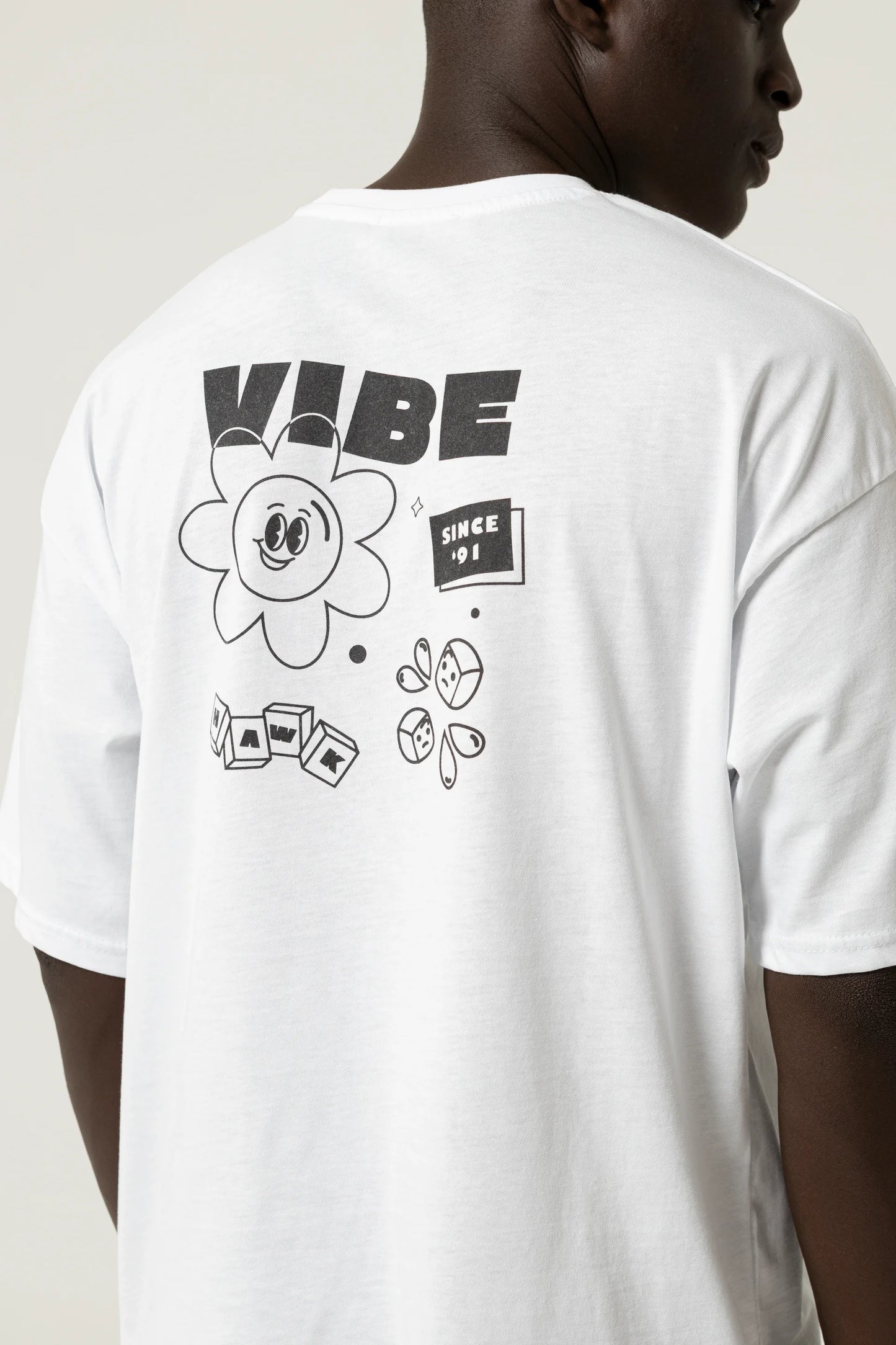 Vibe Since 1991 Oversize Beyaz T-Shirt